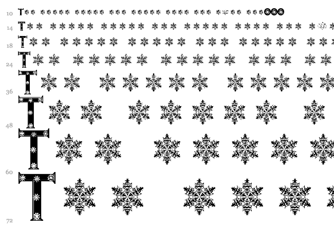 Snowflake Letters font waterfall